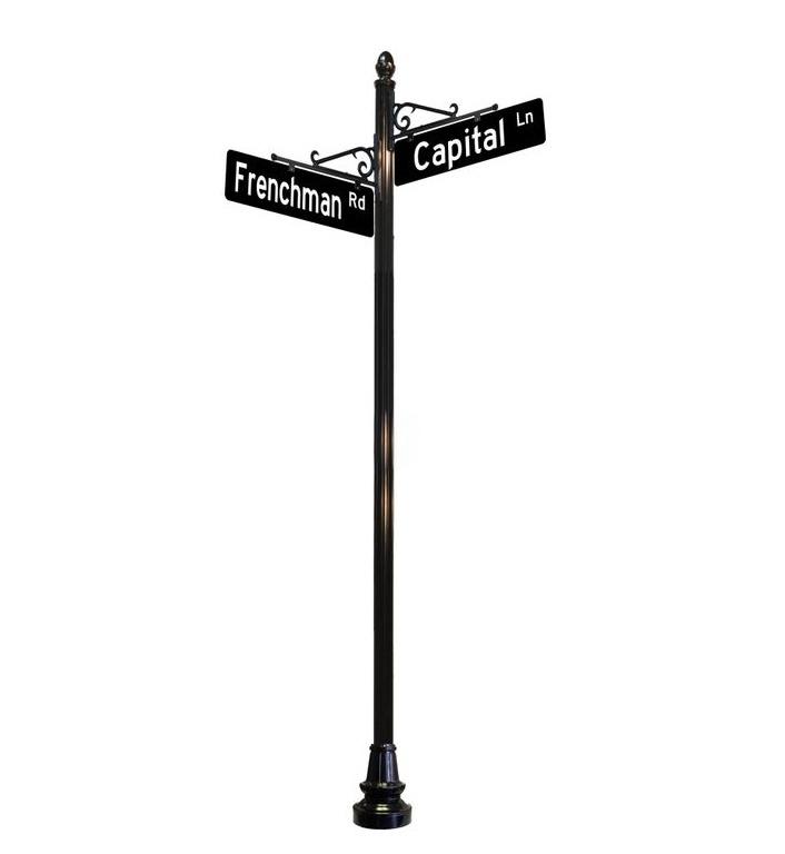Steel pipe upright road sign post