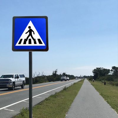 Wholesale blue cheap crosswalk sign (4)