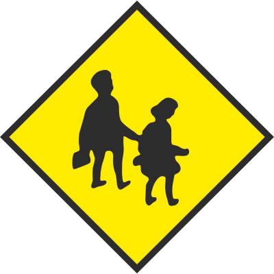 Yellow school road safety signs (3)
