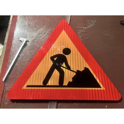 traffic sign road construction triangle sign