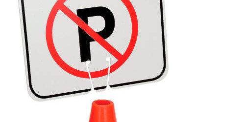 Traffic Cone Custom No Parking Sign