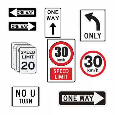 No Parking and Danger Warning Traffic Signs