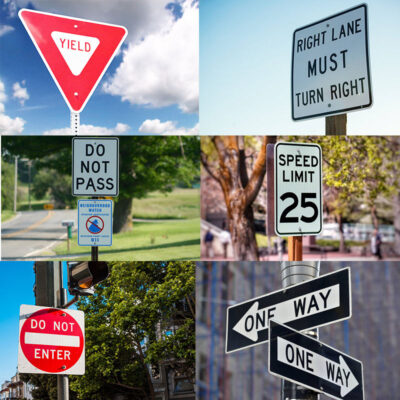 No Parking and Danger Warning Traffic Signs