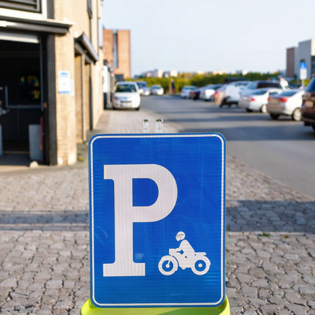 Blue Reflective Aluminum Motorcycle Parking Stop Road Sign Bulk (1) Aluminum Motorcycle Parking Sign