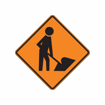 road construction warning traffic safety sign