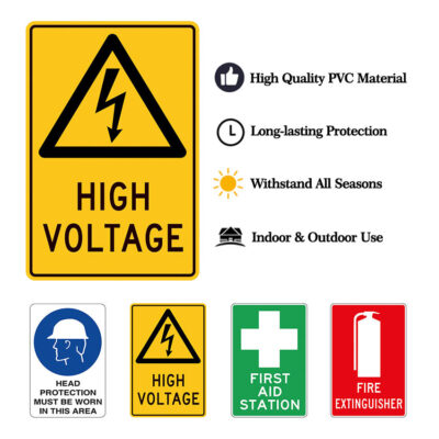 Metal High Voltage Road Warning Sign