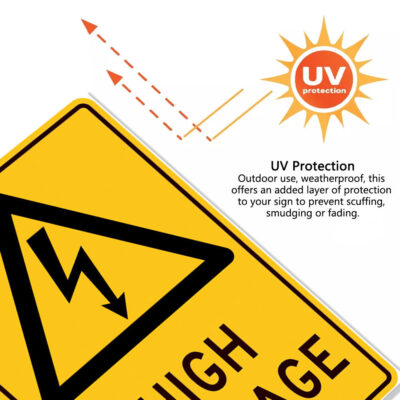 Metal High Voltage Road Warning Sign