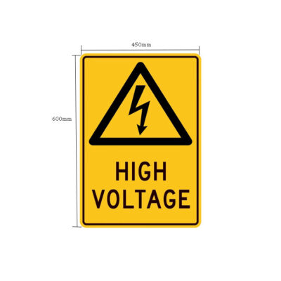 Metal High Voltage Road Warning Sign