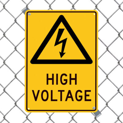Metal High Voltage Road Warning Sign