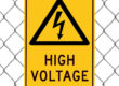 Metal High Voltage Road Warning Sign