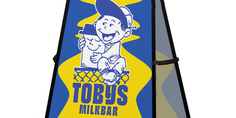 Custom Promotional Foldable A-Frame Road Safety Banner Signs (4) A-Frame Pop-Up Road Banner Sign