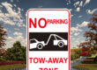 reflective no parking road safety sign