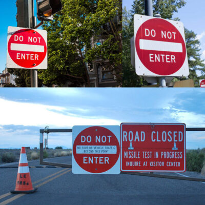 Do Not Enter Roadway Safety Signs
