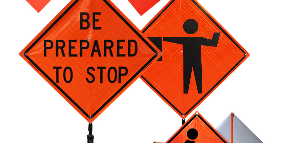 Folding Reflective Road Construction Signs and Roll Up Traffic (1) Folding reflective road construction sign