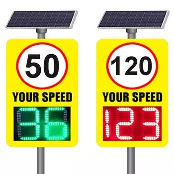 Alt: High quality LED solar radar speed limit