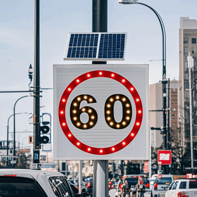 LED Flashing Solar Powered Speed Limit Sign Supplier (1) Speed Limit Traffic Sign for Highway