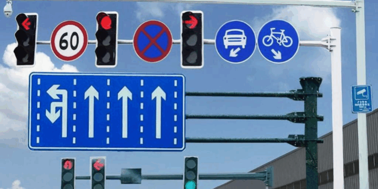 Mobile Custom Reflective Solar LED Metal Street Warning Signs (6) Reflective Metal Traffic Warning Sign