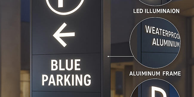 Advertising Light Box Pylon Parking Sign