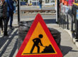 construction safety warning sign board