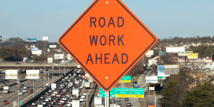 Reflective Fabric Road Work Ahead Roll-Up Construction Signs (2) Roll-Up Road Work Ahead Sign