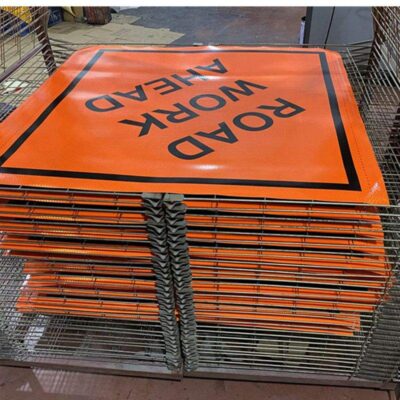 folding road construction signs traffic