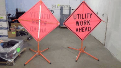 roll up construction signs