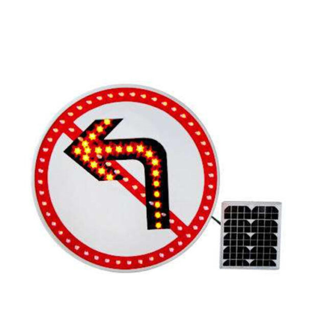 Solar LED traffic warning sign