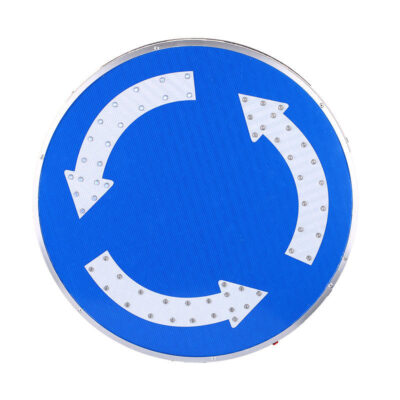 Solar LED traffic warning sign