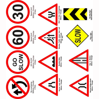 Regulatory Traffic Signs for Roads